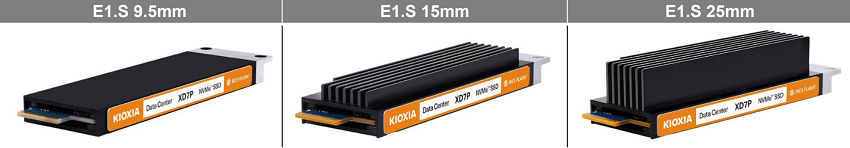 KIOXIA XD7 Series e.1s sizes