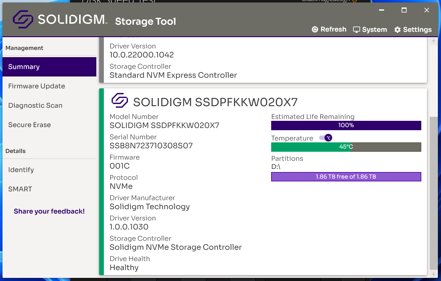 Solidigm P44 Pro storage tool
