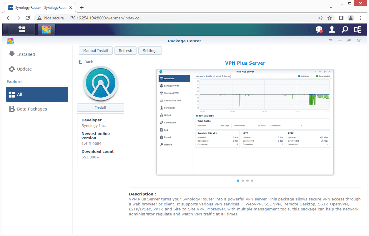 Synology WRX560 用户界面