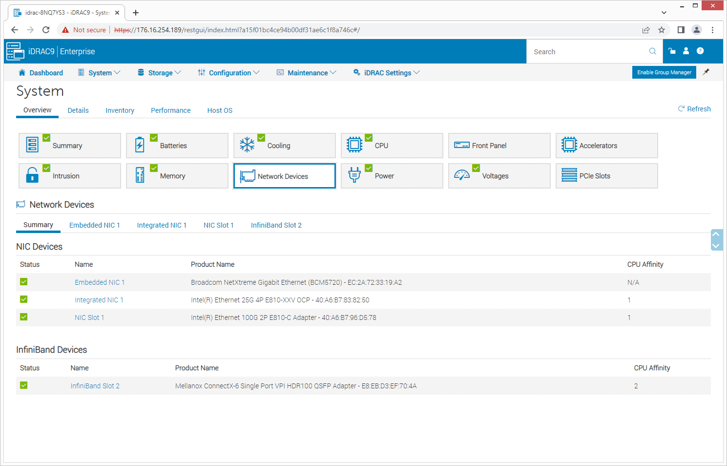 Dell PowerEdge R660 iDRAC 9 - Carte réseau