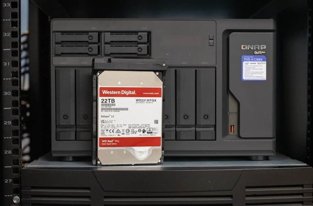 WD Red Pro 22TB med qnap