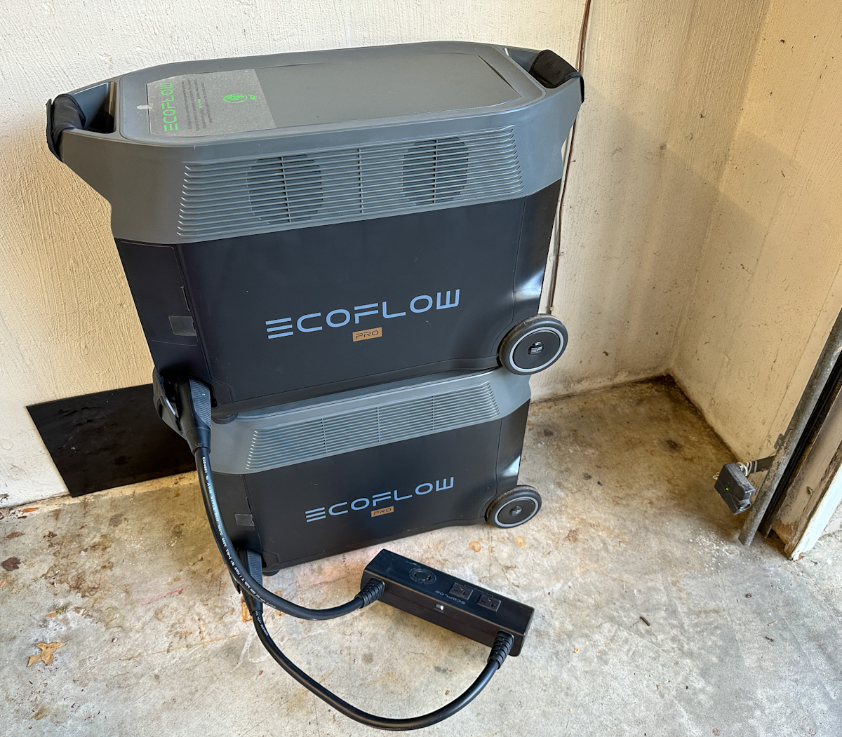 EcoFlow Whole-Home Backup Power Solution stacked batteries