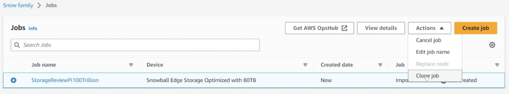 storagereview aws snowball 주문 복제 작업