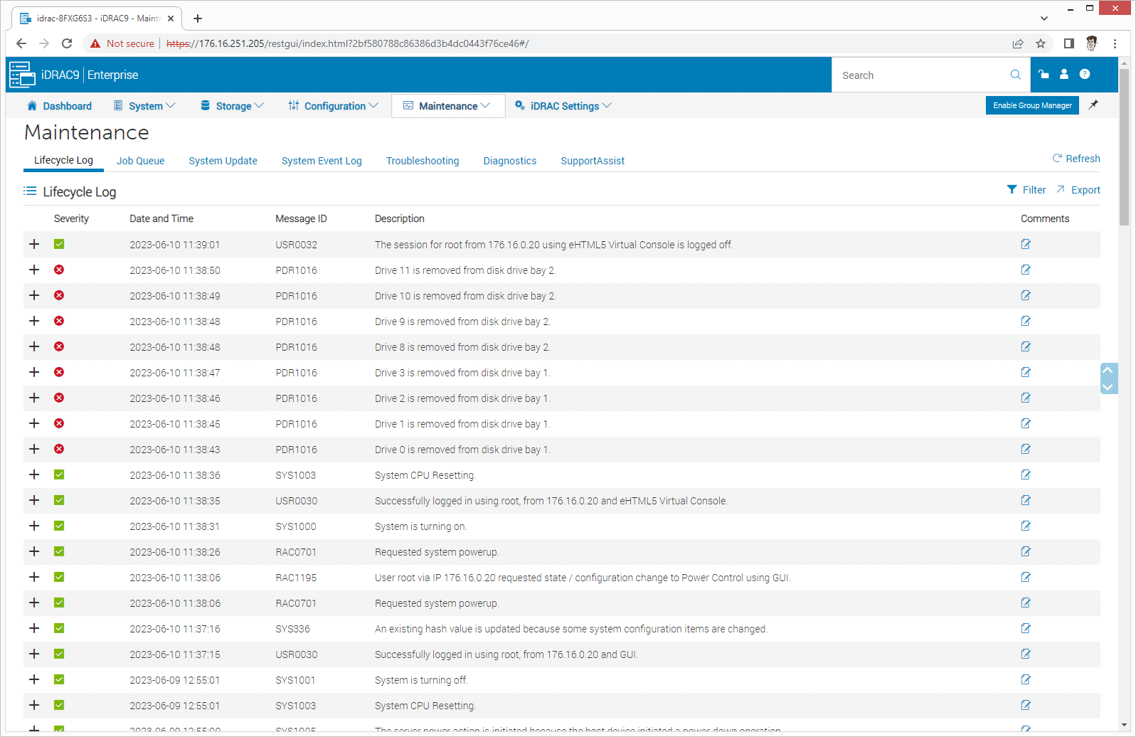 Dell PowerEdge R670 iDRAC9 Maintenance