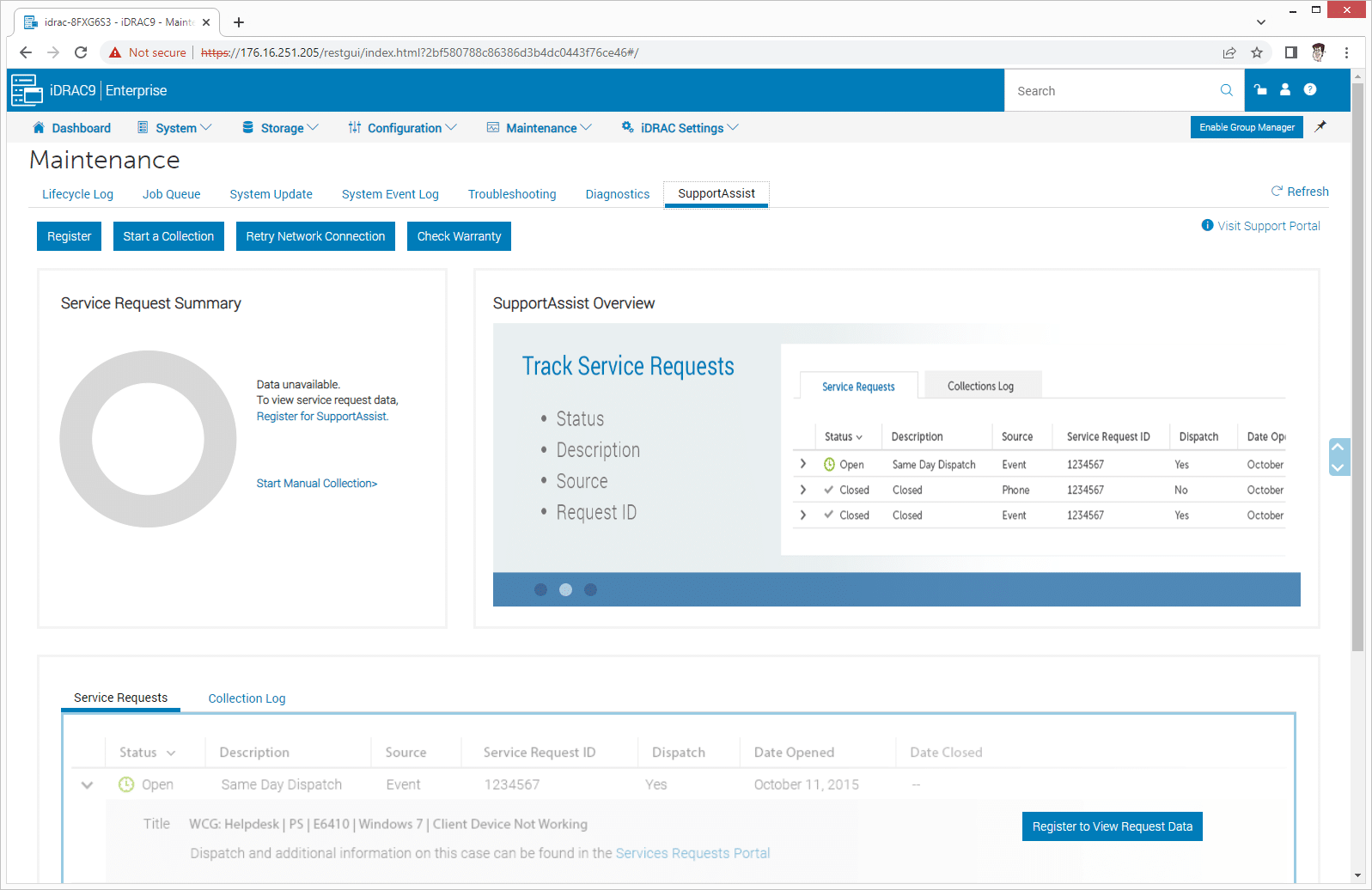 Dell PowerEdge R670 iDRAC9 サービス リクエスト