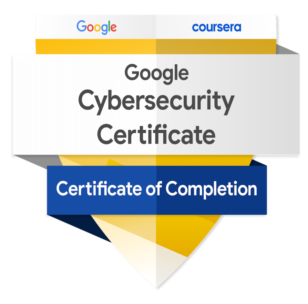 Certificat de cybersécurité Google