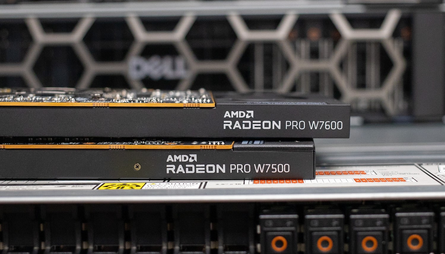 AMD Radeon W7500 and W7600 top views