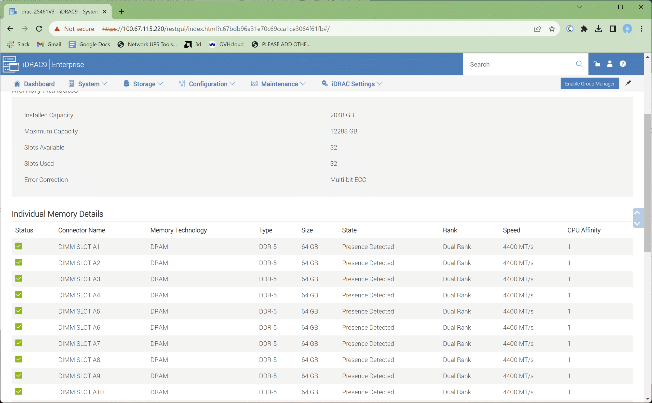 Dell PowerEdge XE9680 RAM-geheugen