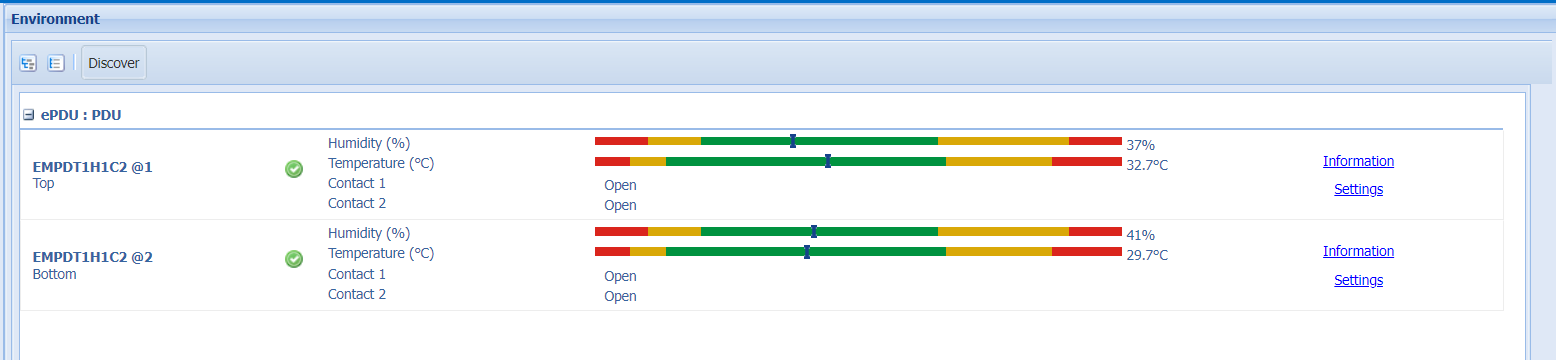 Screenshot of Environment tab within Web Management