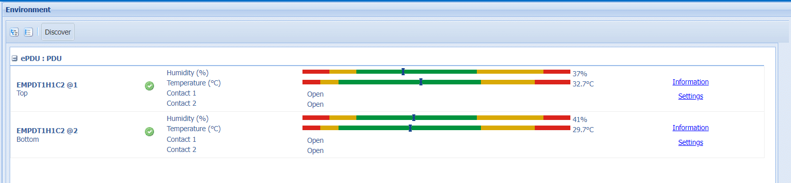 Captura de pantalla de la pestaña Entorno dentro de Gestión web