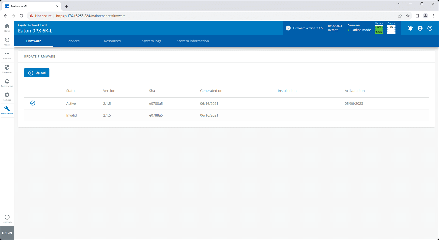 Eaton 9PX6K-L Maintenance Tab