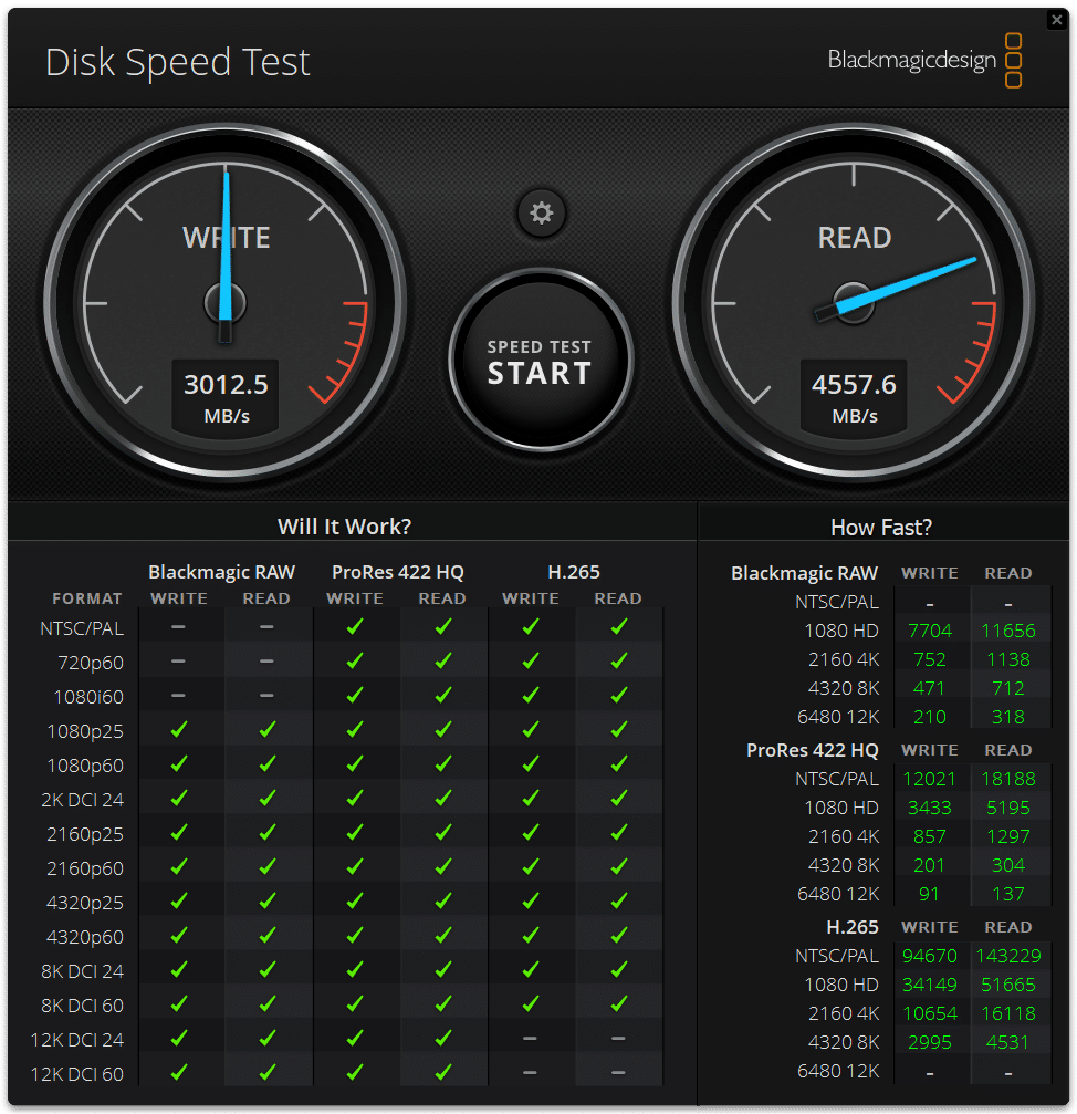 Estação de trabalho HP Z6 G5 A - Teste de velocidade do disco