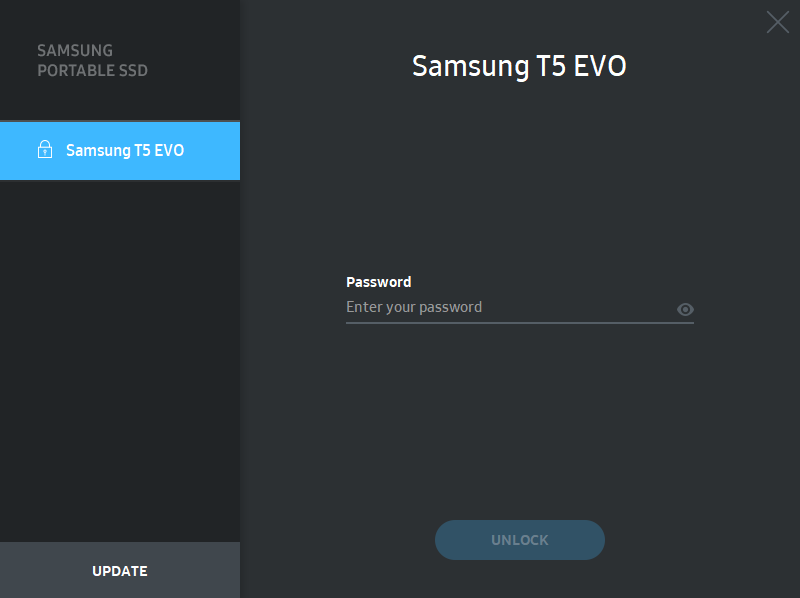 Software SSD portátil Samsung