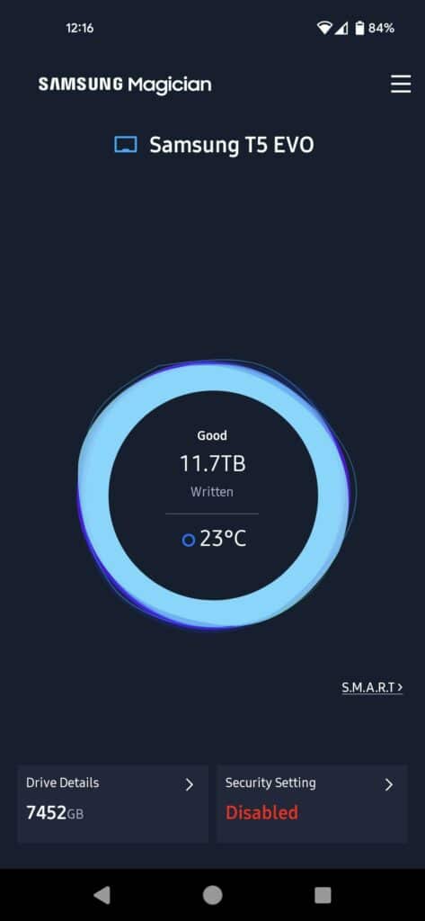 Goochelaar Android Gezondheidsscherm