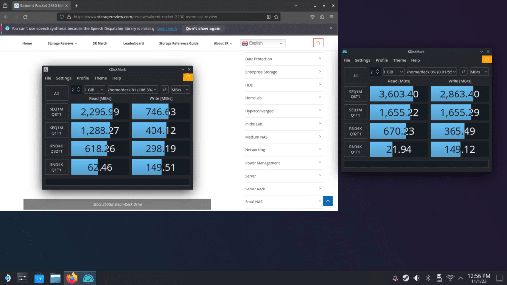 StorageReview Vlave Steam デッキ 61.44TB SSD Solidigm P5336