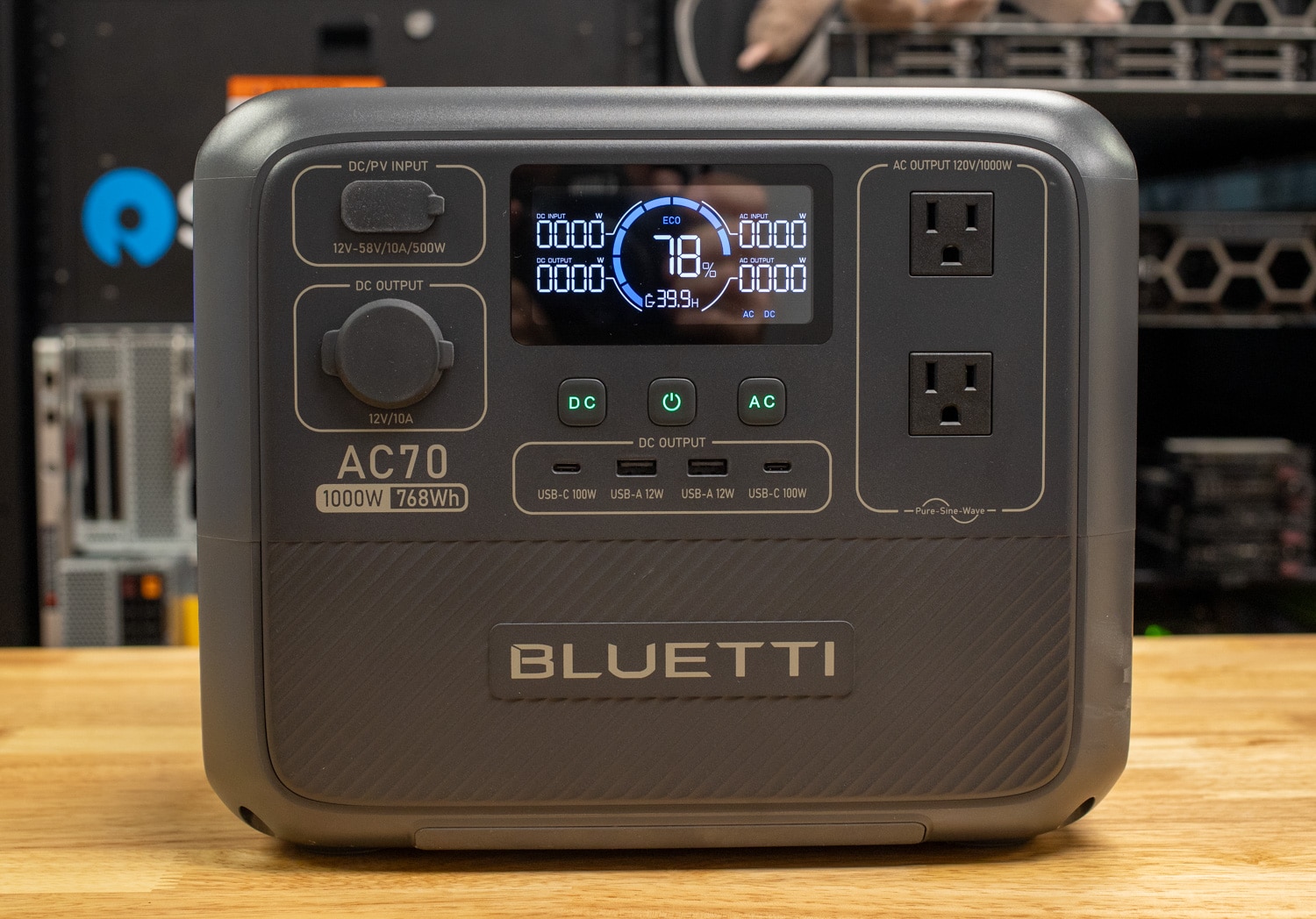 Bluetti AC70 en laboratoire