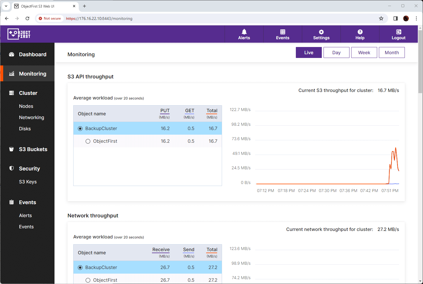 Object First Ootbi monitoring