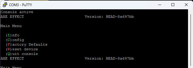 Craft Computing Axe Effect Guide Serial Console Options