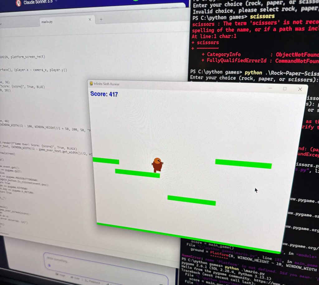 Starting with python programming with AI: Sloth Runner