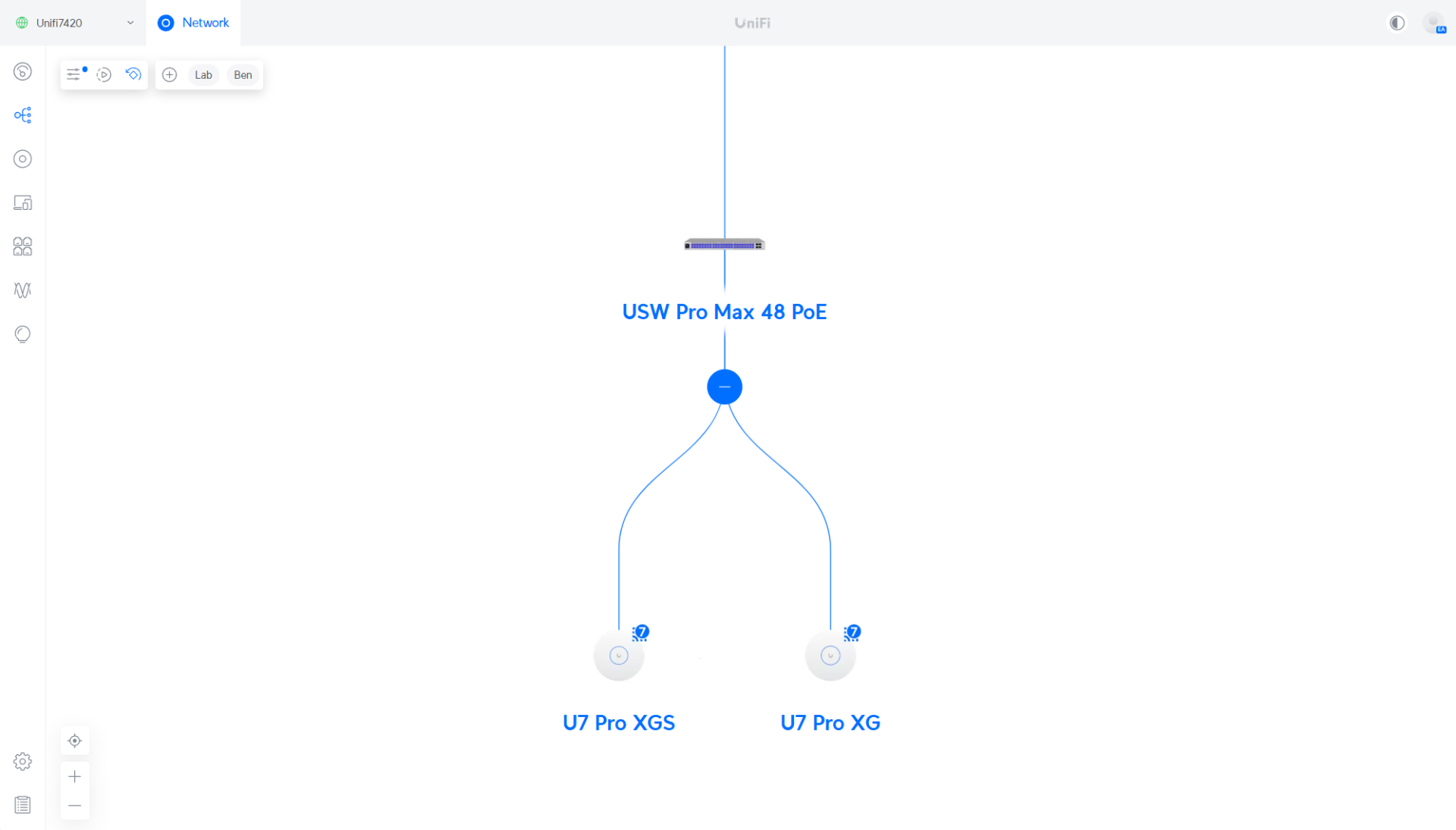 Point D'Accès Wi-Fi Ubiquiti U7 Pro XG Triple Bande (2.4/5/6 GHz) - 5800 Mbps, PoE, 10 Gbit/s