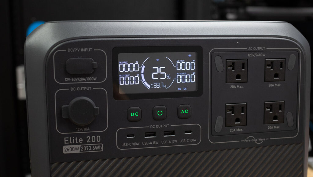 BLUETTI Elite 200 V2 display