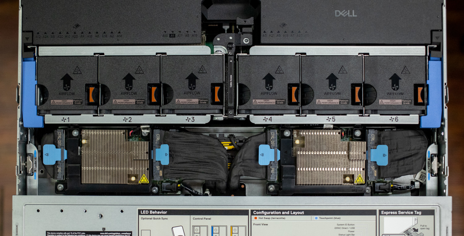 dell perc13 top down view in server