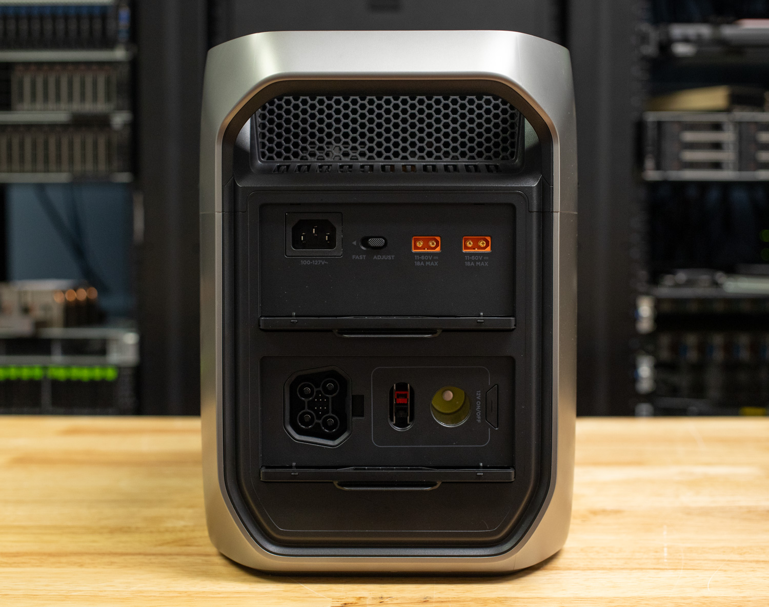 EcoFlow Delta 3 Max Plus rear ports.