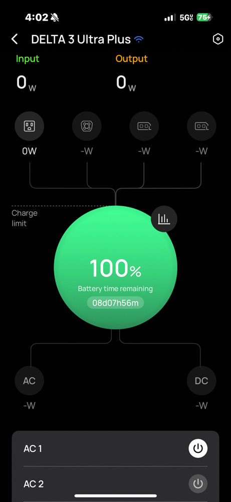EcoFlow IOS app unit overview.