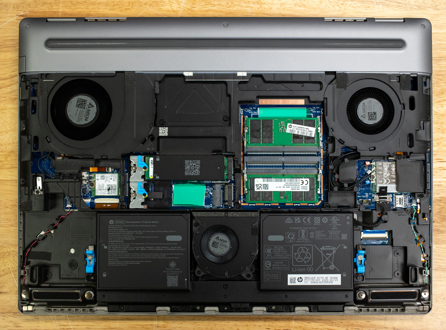 HP ZBook Fury Series 18 inch internals.