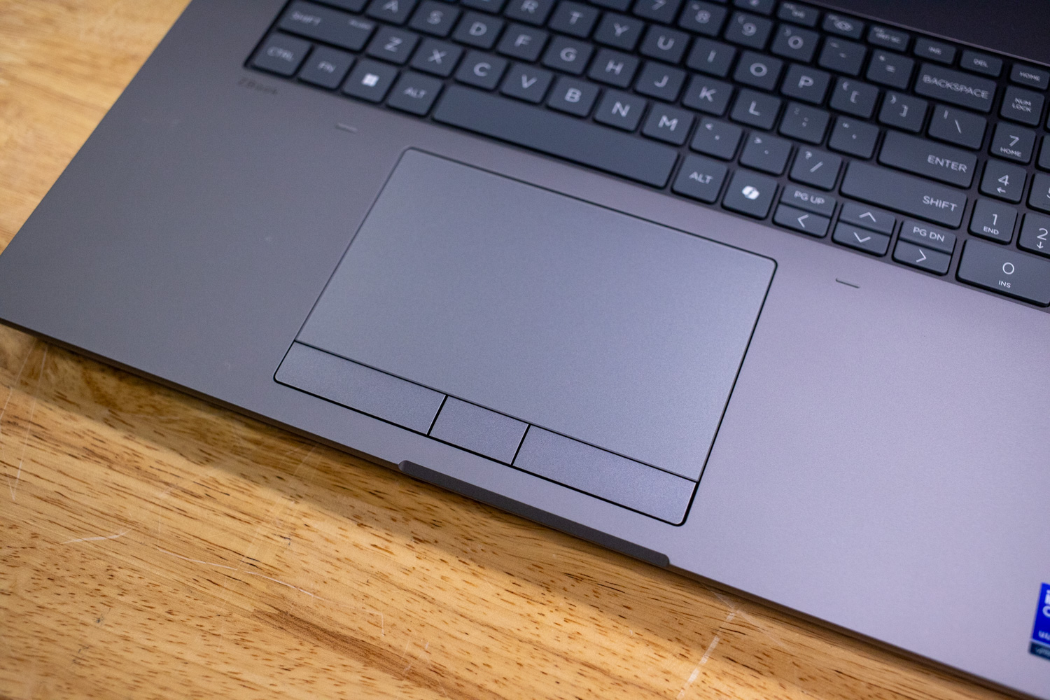 HP ZBook Fury Series 18 inch touchpad.