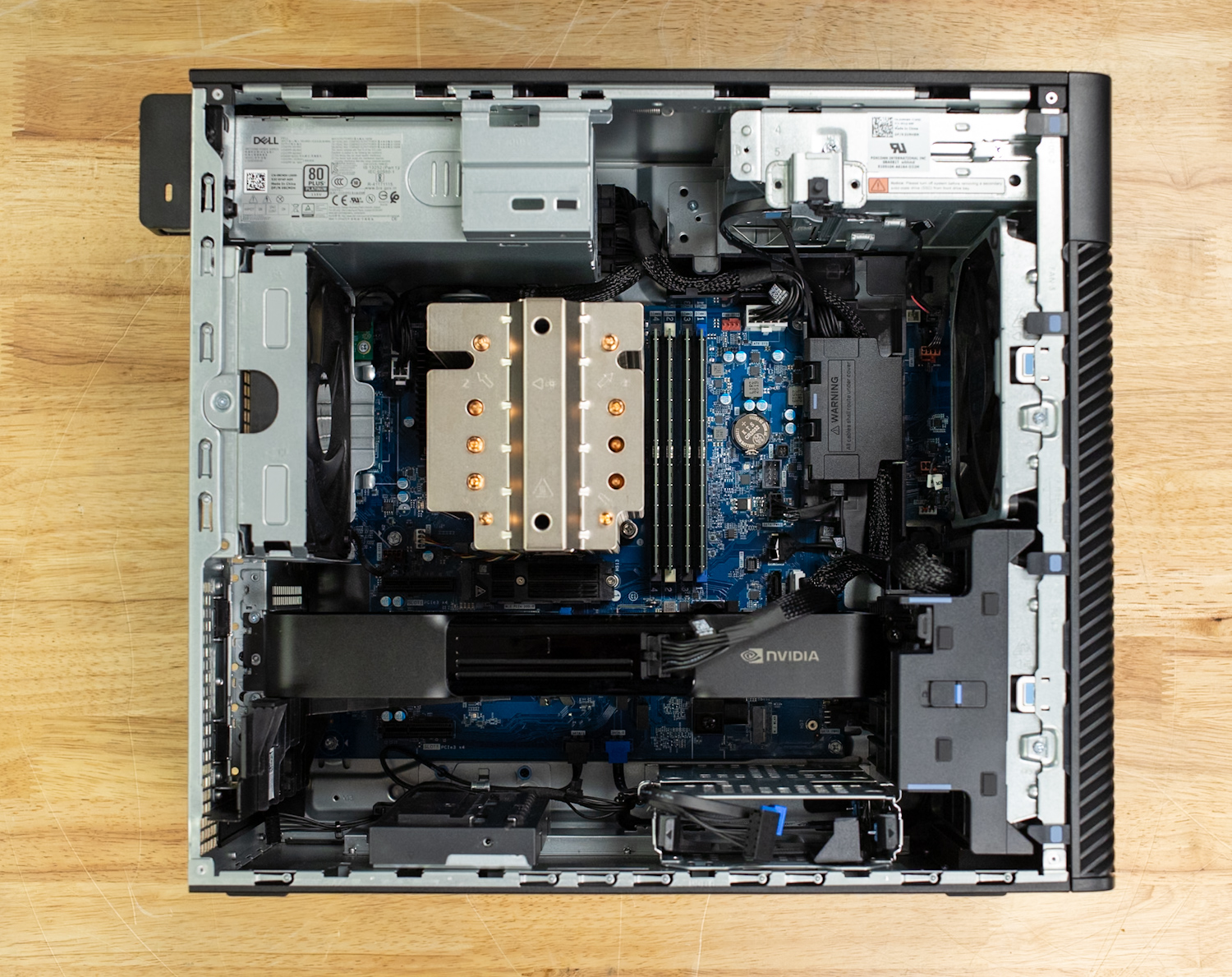 Dell Pro Max Tower T2 inside view.