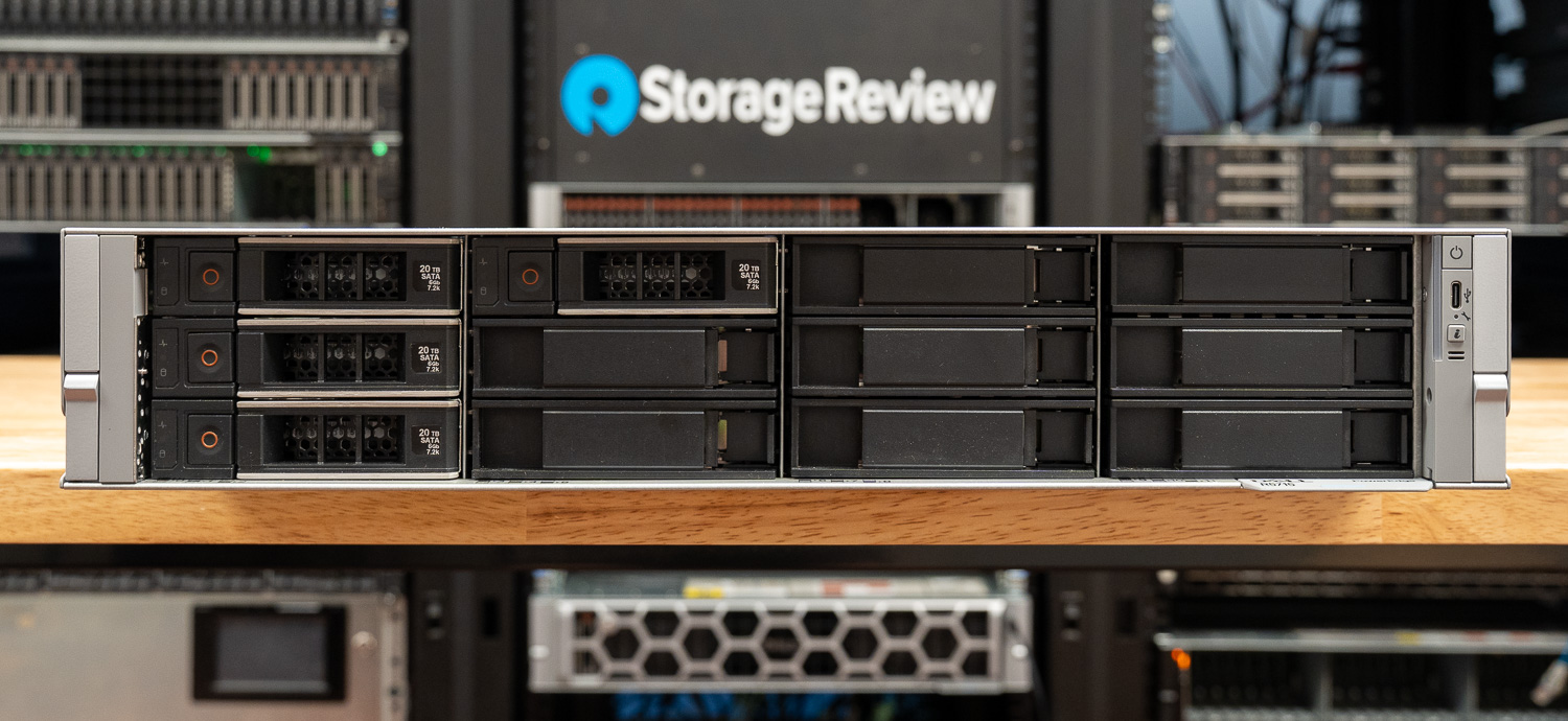 Dell PowerEdge R5715 front drive bays.