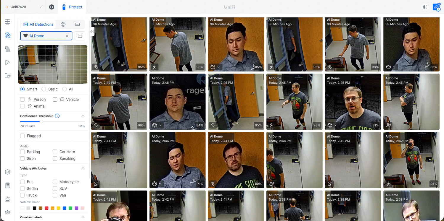 face detection ubiquiti ai dome