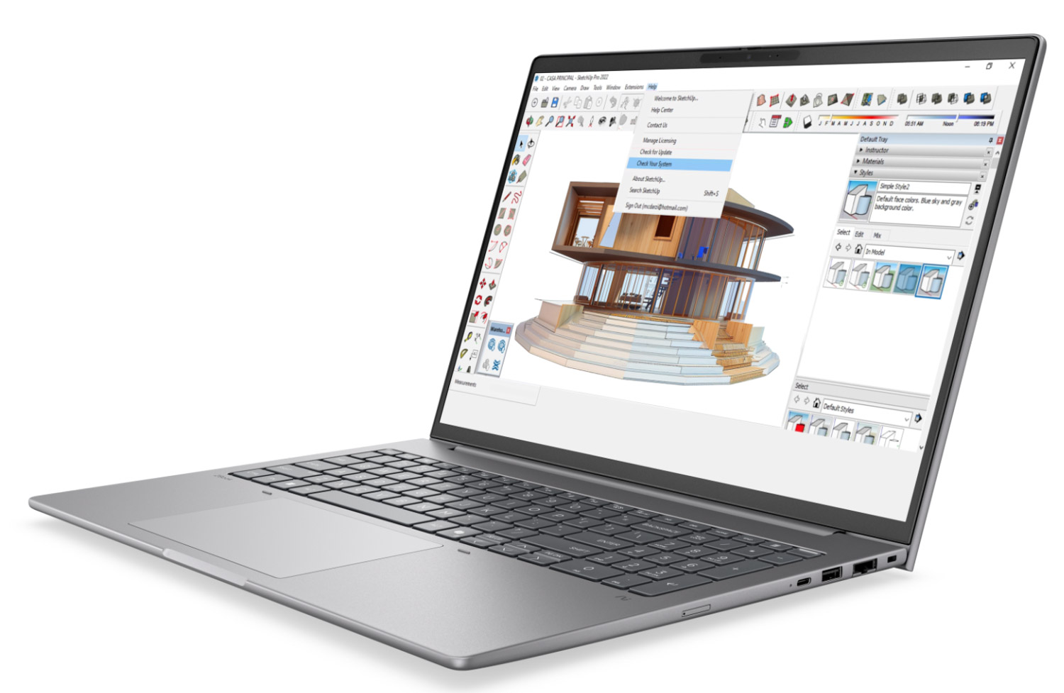 HP Zbook 8 G2a open facing left