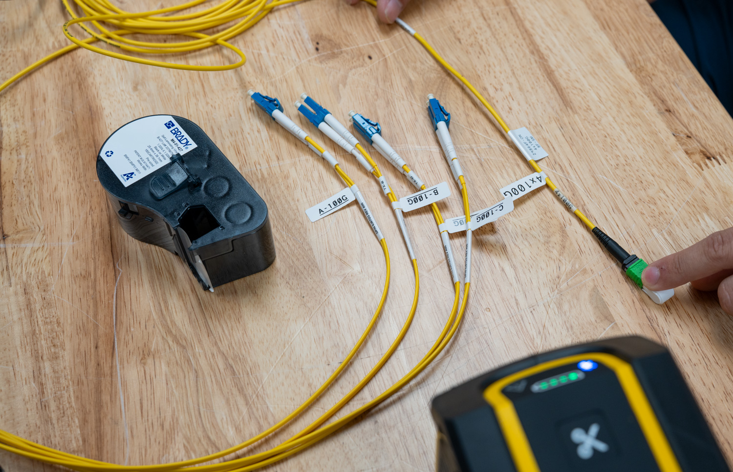 Brady M511 with labeled breakout cable.