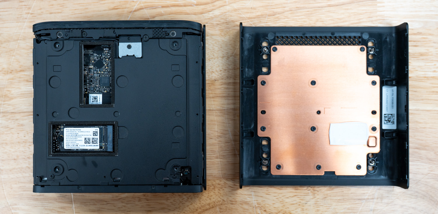 HP ZGX Nano G1n with bottom cover off