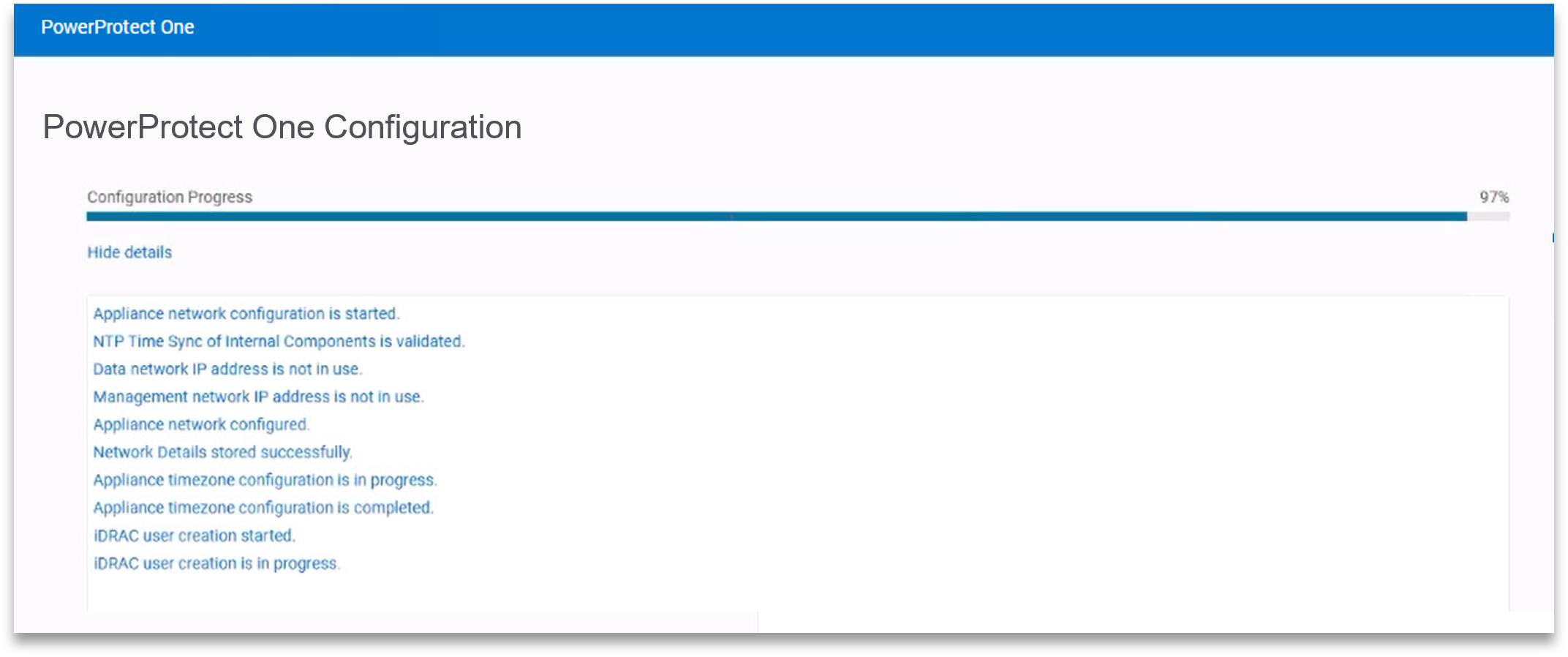 PowerProtect One Config screencap