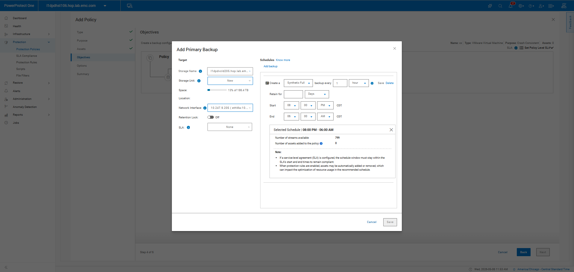 PowerProtect One smart scheduling screencap