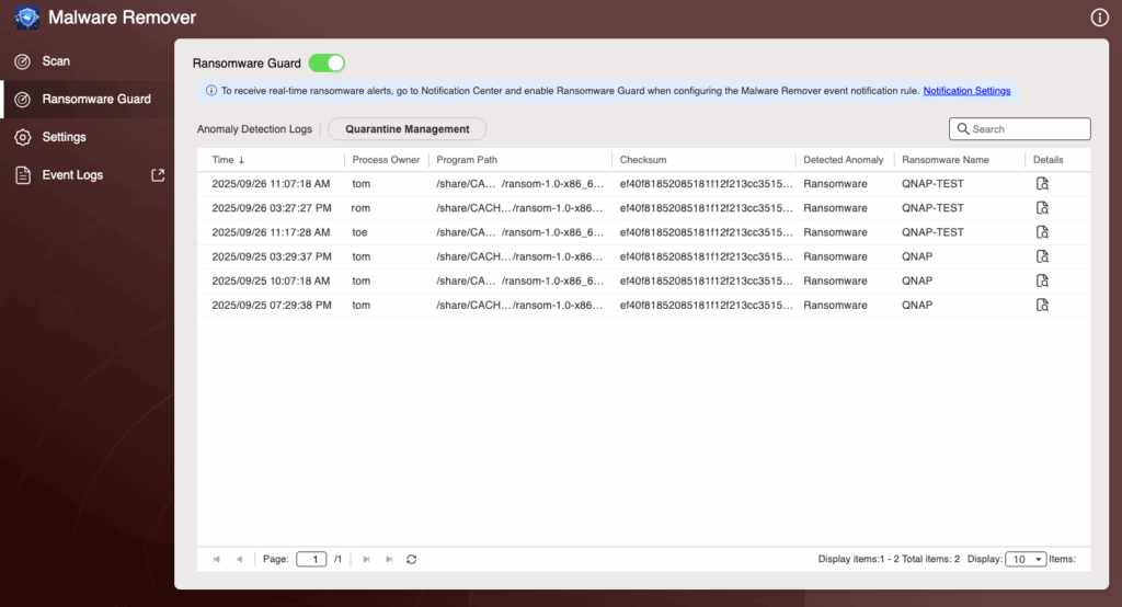 QuTS hero h6.0 ACL 2.0 Malware remover