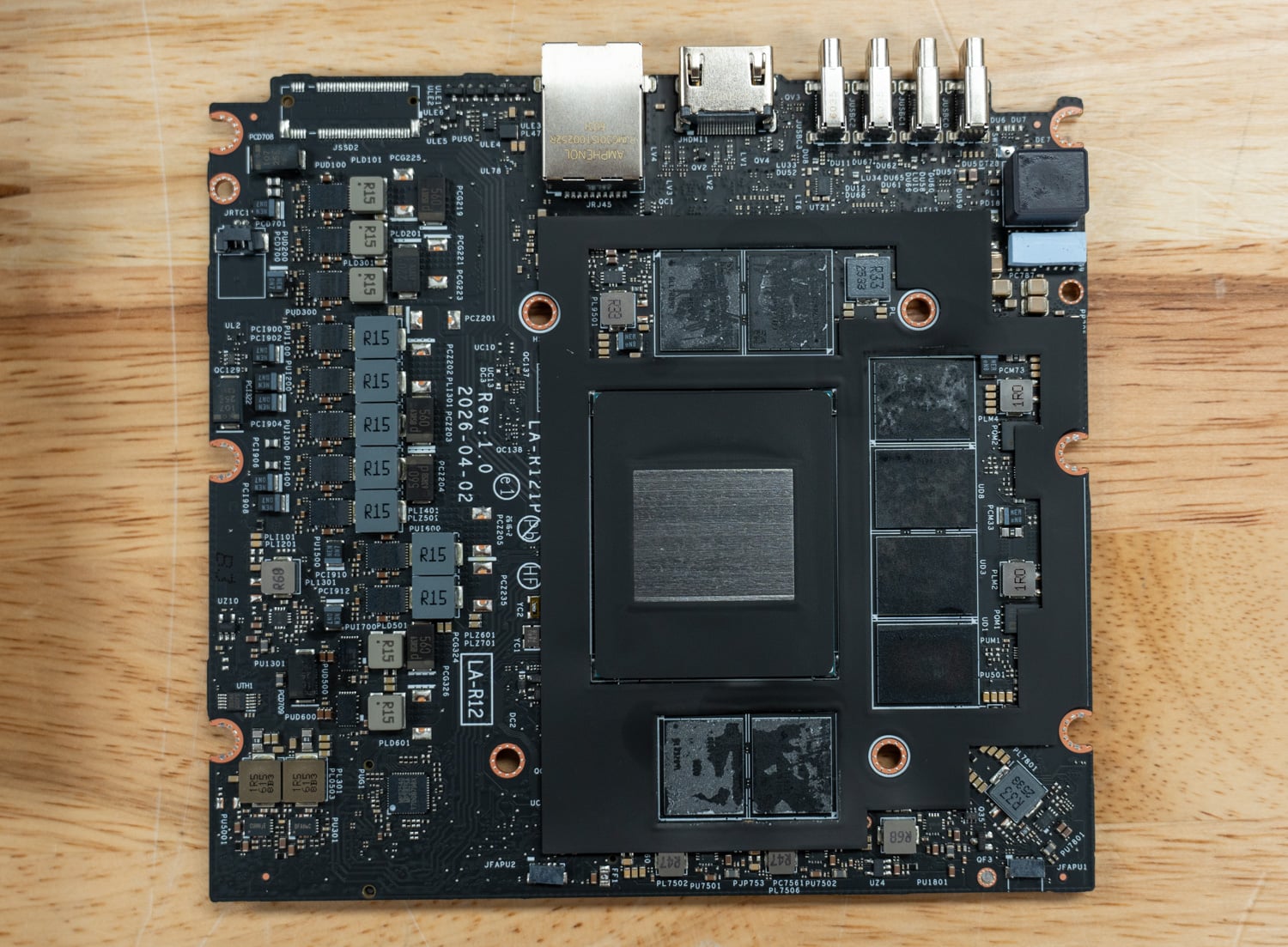 AMD Ryzen AI Halo main board top view.