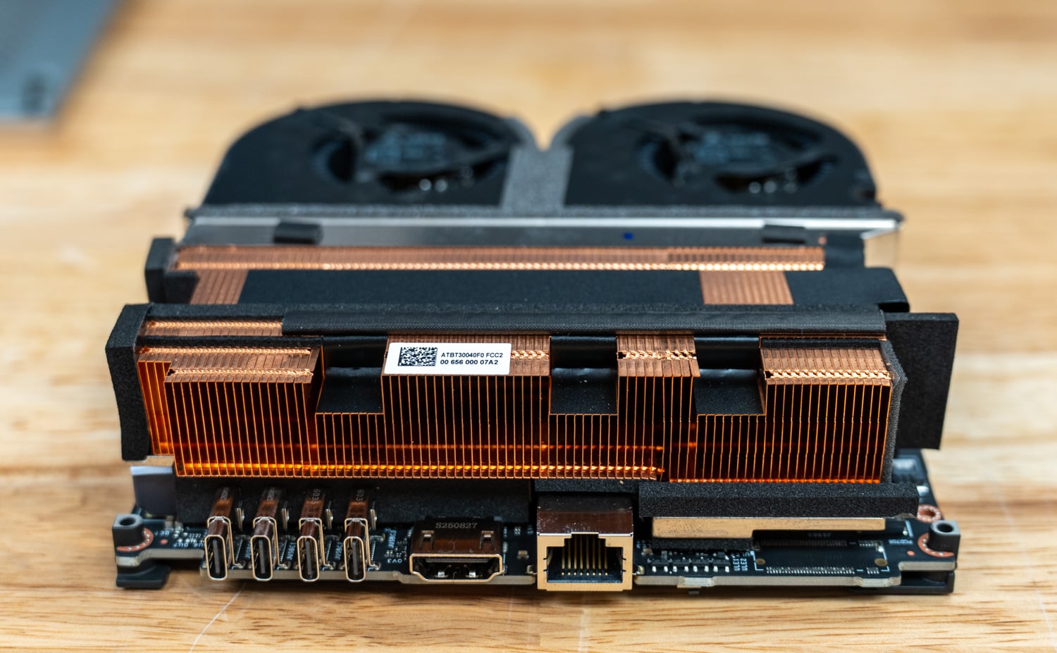 AMD Ryzen AI Halo top cover off rear view.