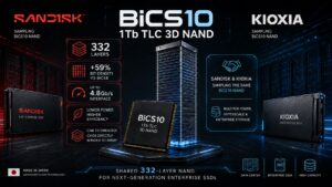 Sandisk and Kioxia Begin Sampling 332-Layer BiCS10 3D NAND