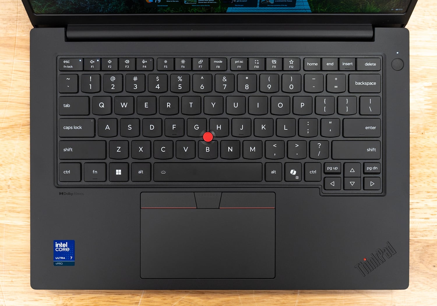 Lenovo ThinkPad P14s Gen 7 keyboard and TrackPoint