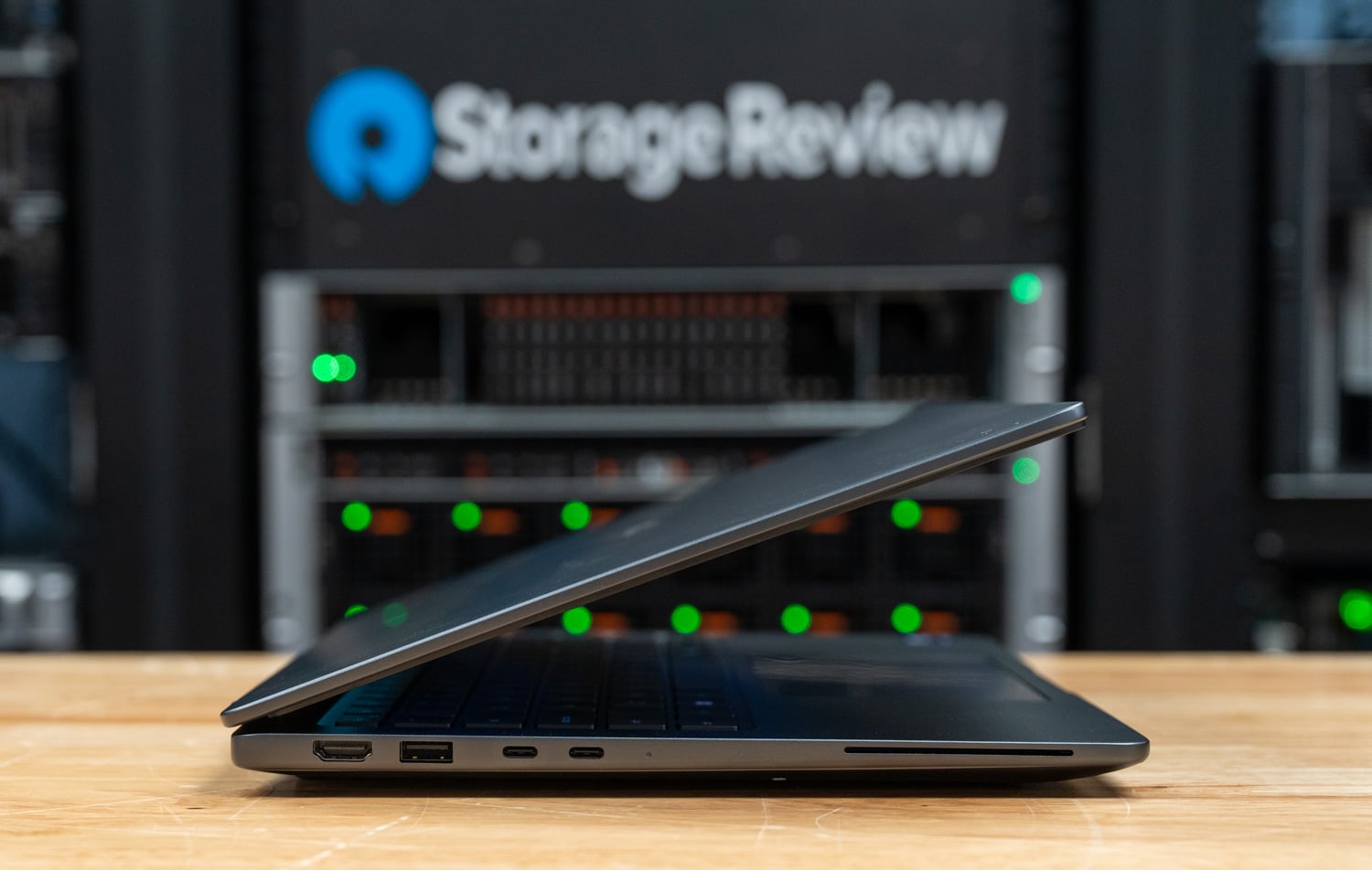 Dell Pro Precision 5 14s left side ports with HDMI, USB-A, and two Thunderbolt USB-C