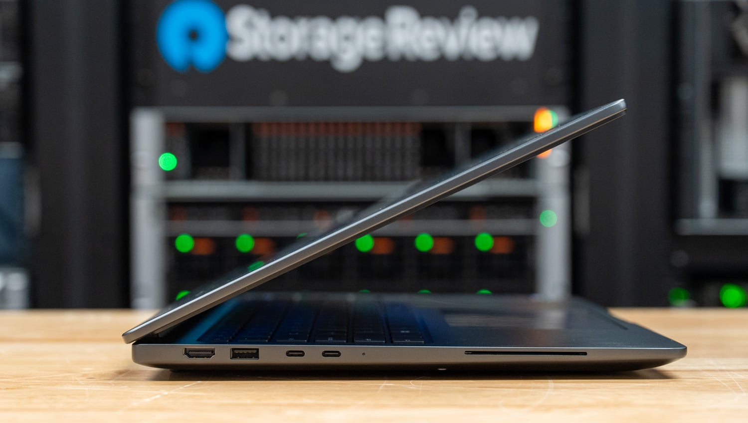 Dell Pro Precision 5 16s Intel left side ports with HDMI, USB-A, two Thunderbolt USB-C, and smart card slot