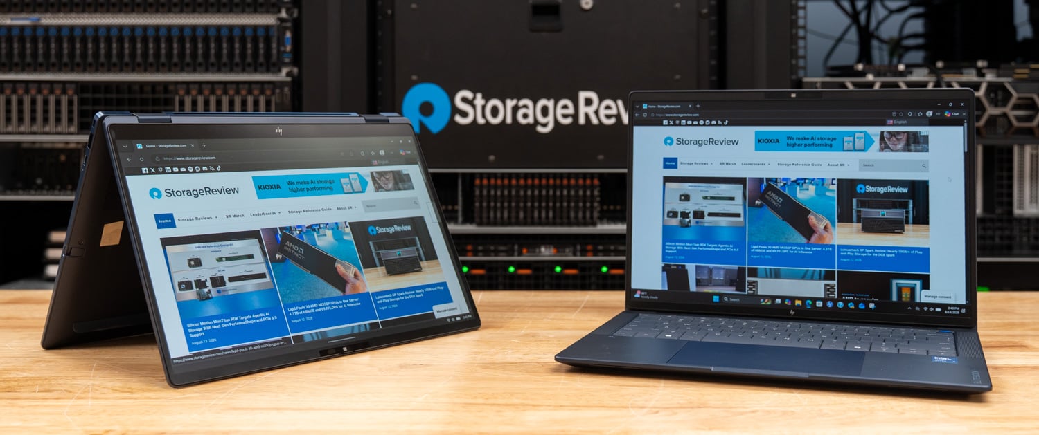HP EliteBook X Flip G2i in tent mode next to the HP EliteBook X G2i clamshell