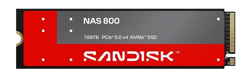 Sandisk NAS 800 NVMe SSD, PCIe 5.0 M.2 2280 drive for all-flash NAS