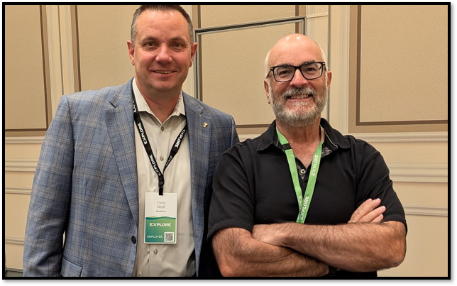 Tom Fenton with Chris Wolf, Global Head of AI and Advanced Services for the VMware Cloud Foundation Division, at VMware Explore 2026
