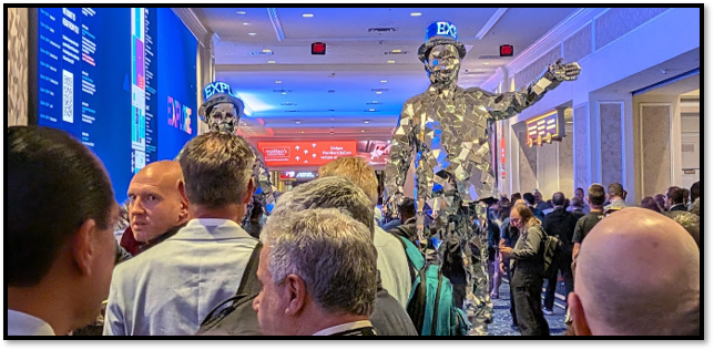 Crowd entering The Hub welcome reception at VMware Explore 2026 with mirrored costumed performers