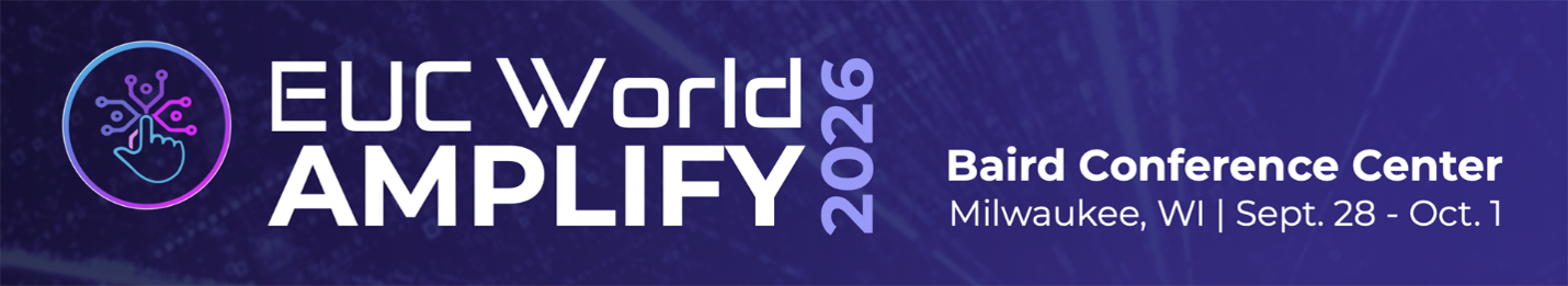 EUC World Amplify 2026 sponsors will gather at the Baird Conference Center in Milwaukee, Sept. 28 to Oct. 1, as shown on the event banner